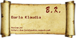 Barla Klaudia névjegykártya